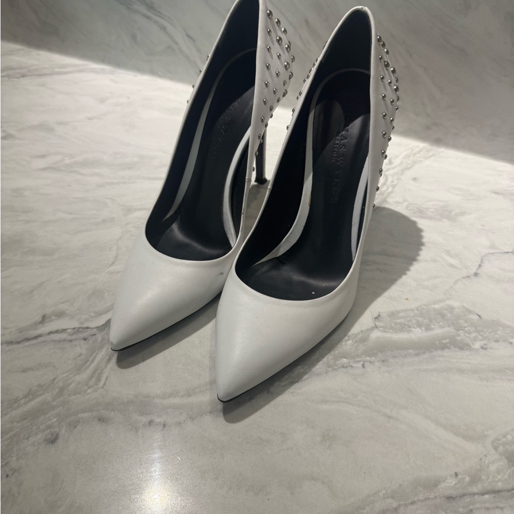 Thomas wylds White Crystal Embellished Heels